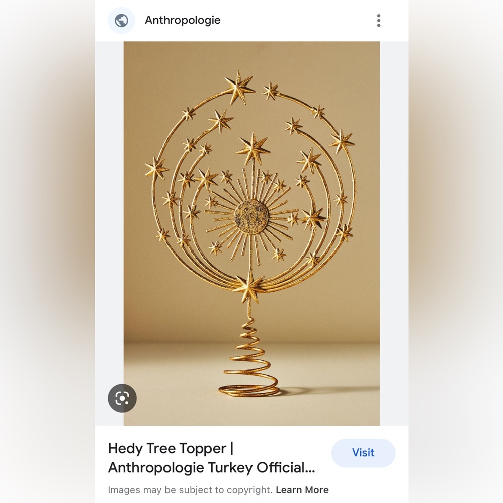 ISO Anthropologie Hedy Star Celestial Gold Tree Topper